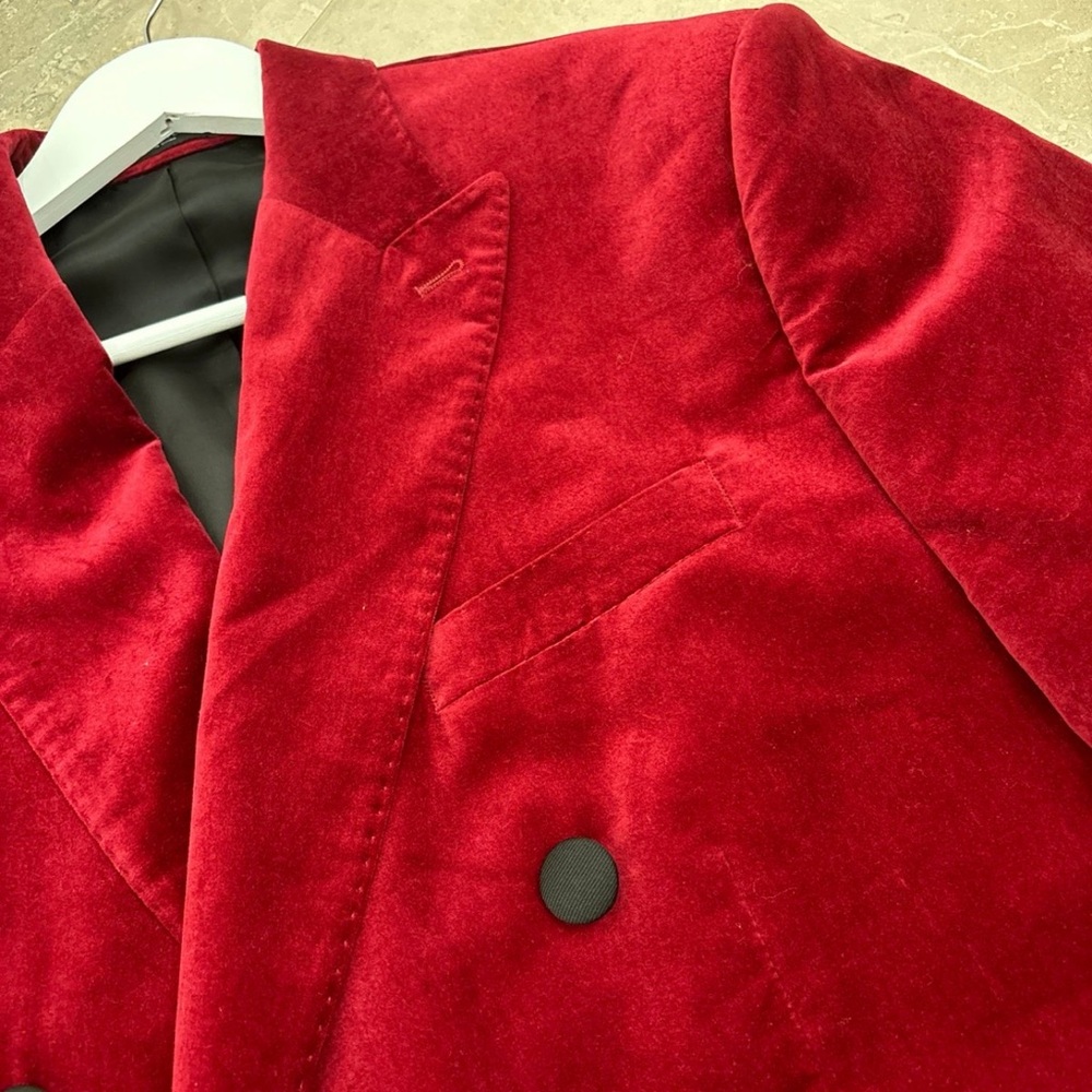 Banana Republic Red Double-Breasted Blazer - Picture 3 of 7